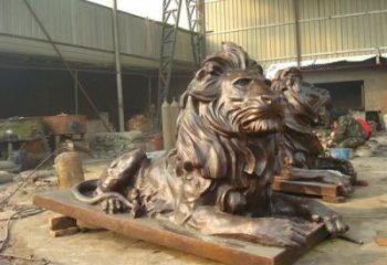 雕塑獅子景觀精選，中式工藝，園林趴獅雕塑供給