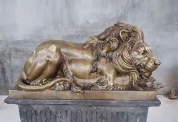 鑄銅獅子雕塑供求，景觀裝飾雕塑，戶外趴獅雕塑制造商
