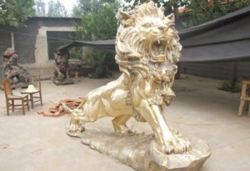 景區(qū)獅子雕塑觀賞型，公園小品，景觀走獅雕塑生產(chǎn)商
