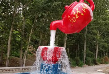 彩繪吊壺天壺雕塑，標(biāo)識(shí)雕塑，大型吊壺雕塑公司