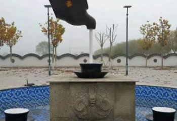 戶外水景吊壺雕塑，公園小品，流水吊壺雕塑制作