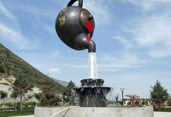 流水吊壺雕塑，懸空風(fēng)格，吊壺雕塑定制