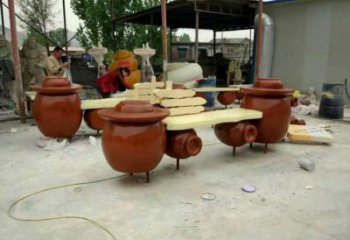 壇子坐凳雕塑,抽象藝術(shù)原理，玻璃鋼坐凳雕塑制作