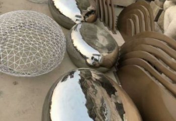 廣場(chǎng)坐凳雕塑，抽象景觀雕塑，鏡面效果