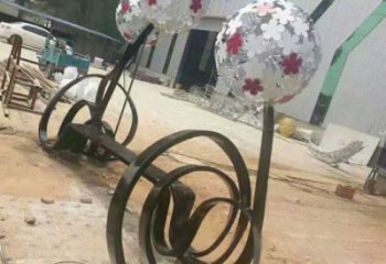 蒲公英坐凳雕塑廠家，烤漆工藝，廣場(chǎng)藝術(shù)擺件