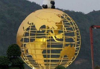 地球儀雕塑常用，鋼管組合，景觀烤漆地球儀雕塑生產(chǎn)
