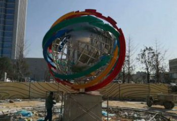 地球儀雕塑選用，多彩藝術(shù)，鏤空現(xiàn)代地球儀雕塑展品