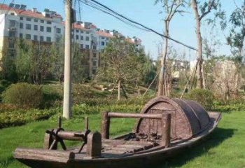 銅船雕塑制造，城區(qū)小品，室外小船銅雕塑提供