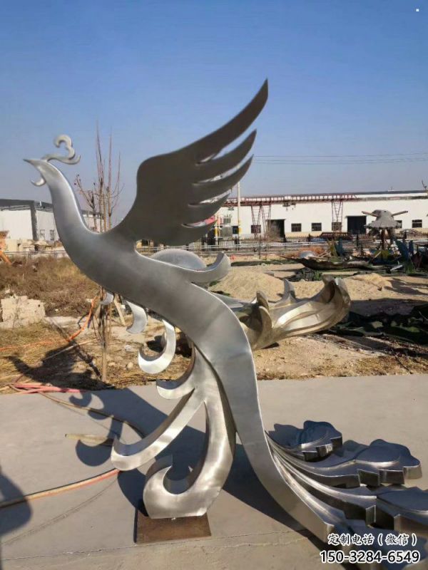 鳳凰雕塑精選，街頭藝術(shù)，公園不銹鋼鳳凰雕塑廠家