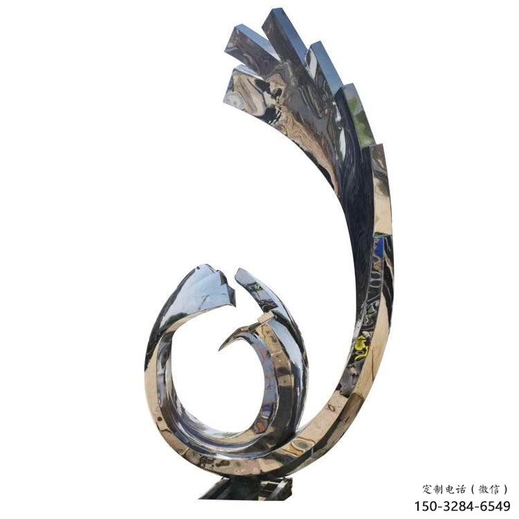 鳳凰雕塑制作，鏡面概念，亮面不銹鋼鳳凰雕塑專供