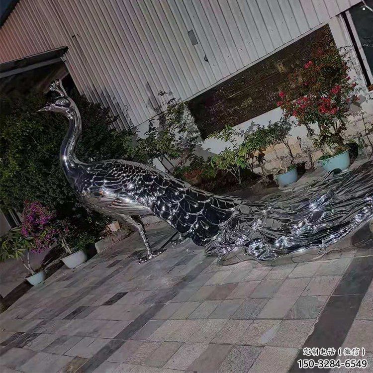 現(xiàn)代鳳凰雕塑展品，室外軟裝，不銹鋼鳳凰雕塑訂做廠家