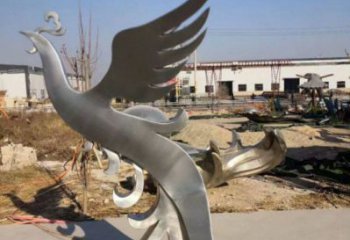 鳳凰雕塑精選，街頭藝術(shù)，公園不銹鋼鳳凰雕塑廠家