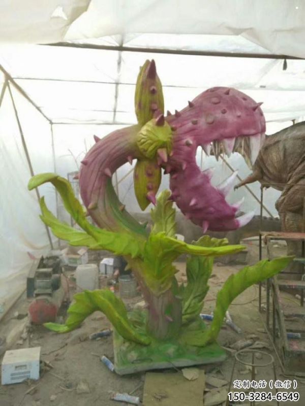食人花雕制作，廣場系列，彩繪食人花雕塑優(yōu)選