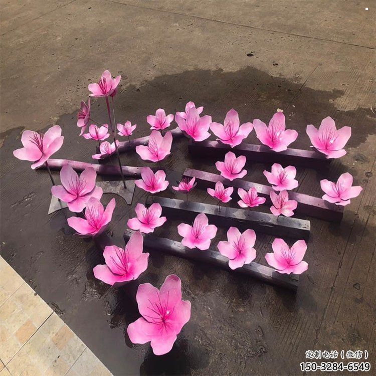 桃花雕塑工廠，美陳雕塑，烤漆桃花雕塑標(biāo)準(zhǔn)