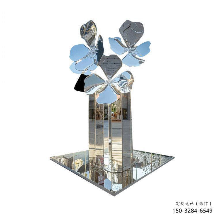 桃花雕塑供應(yīng)，圓雕體系，不銹鋼桃花雕塑制作廠家