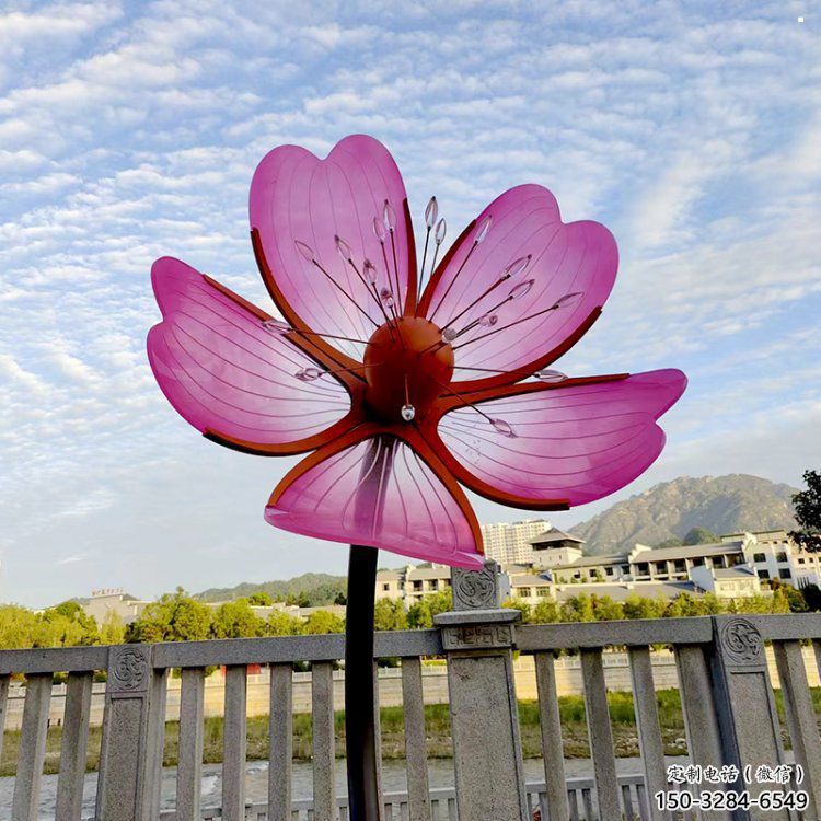桃花雕塑生產(chǎn)廠家，村標(biāo)概念，烤漆桃花雕塑承接