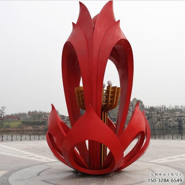 梧桐花雕塑點(diǎn)擊，地標(biāo)擺件，不銹鋼梧桐花雕塑承接