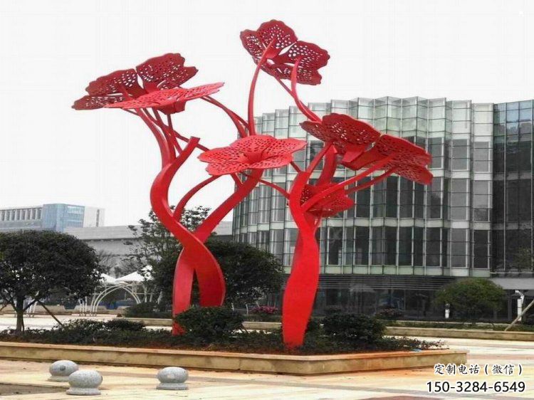 梧桐花雕塑標準，彩鋼制作，不銹鋼梧桐花雕塑優(yōu)價