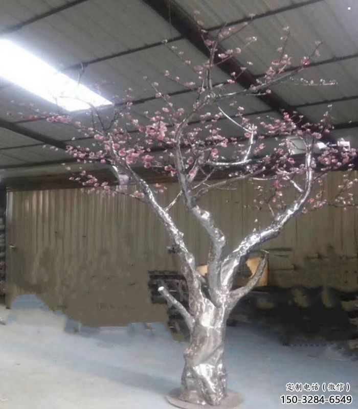 櫻花雕塑優(yōu)選，城市裝飾，不銹鋼櫻花雕塑訂做廠家