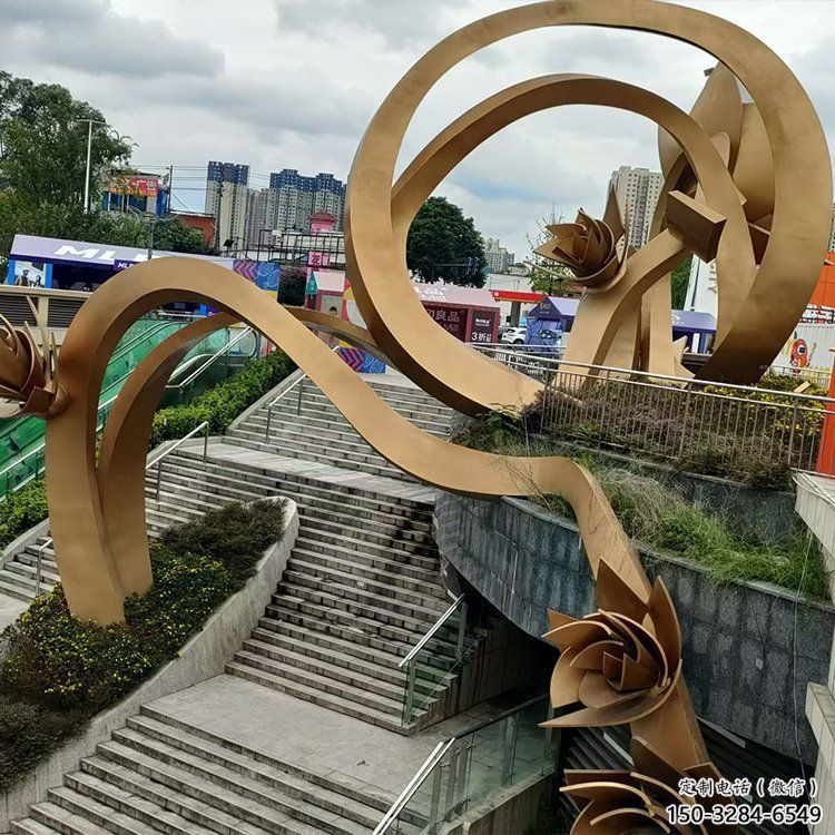 櫻花雕塑優(yōu)選，陸地?cái)[件，不銹鋼櫻花雕塑廠家