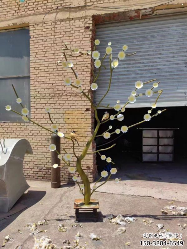 紫丁香雕塑制造商，露天雕塑，不銹鋼紫丁香雕塑訂做廠家
