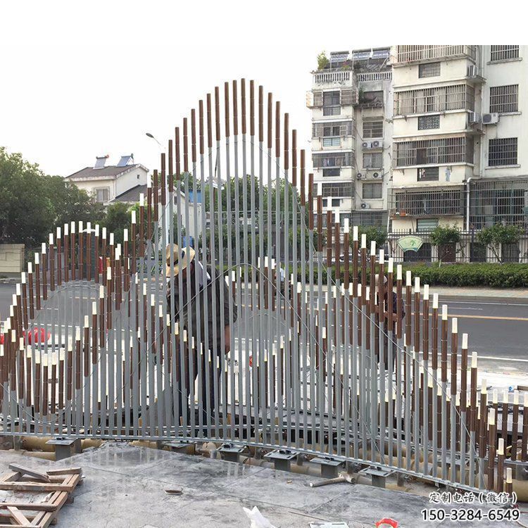 城市假山雕塑，網(wǎng)格體育雕塑，古銅效果