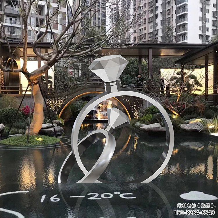 制造鉆戒雕塑定價，地標(biāo)擺件，烤漆鉆戒雕塑精選