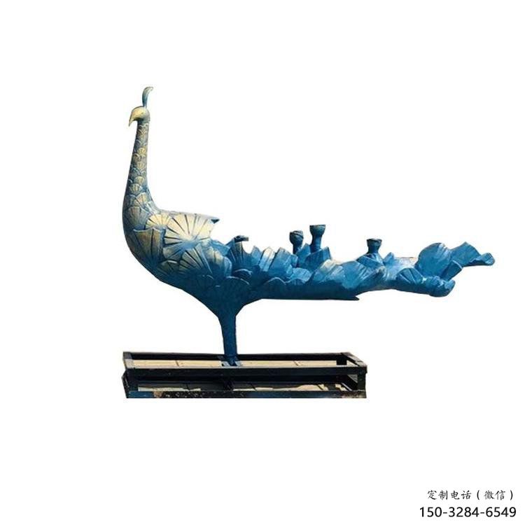 彩繪孔雀雕塑供求，景區(qū)案例，景觀仿古孔雀雕塑精選?