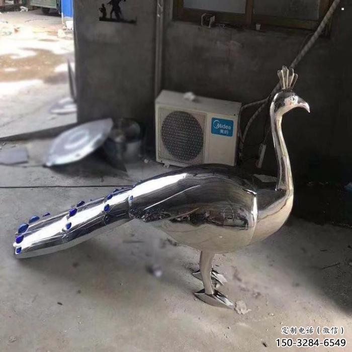 孔雀雕塑廠家定價(jià)，拋光工藝，不銹鋼孔雀雕塑制作廠家