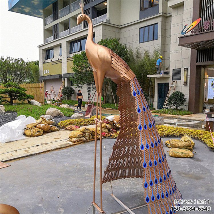 孔雀雕塑供應，公園雕塑，不銹鋼孔雀雕塑制造廠家