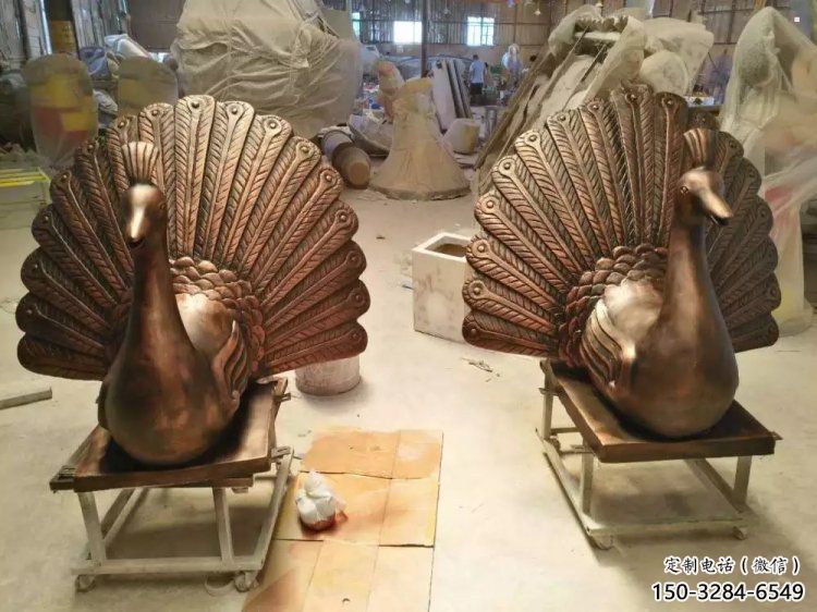 孔雀雕塑制造，廣場雕塑，制造銅孔雀雕塑廠家