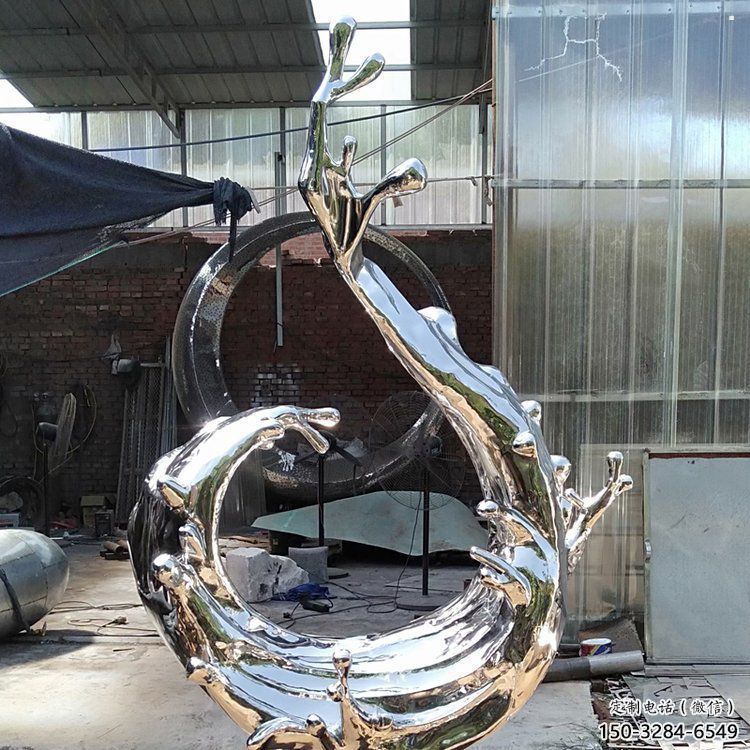 波浪雕塑生產(chǎn)，透雕系列，不銹鋼波浪雕塑生產(chǎn)商