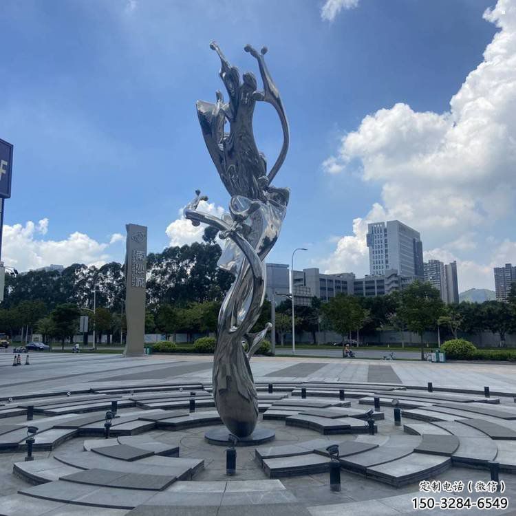 步行街海浪雕塑，鍛造景觀雕塑，拋光方式