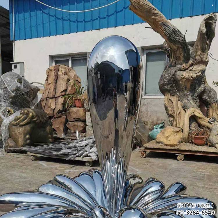 海浪雕塑制造商，城區(qū)小品，不銹鋼海浪紋雕塑定制