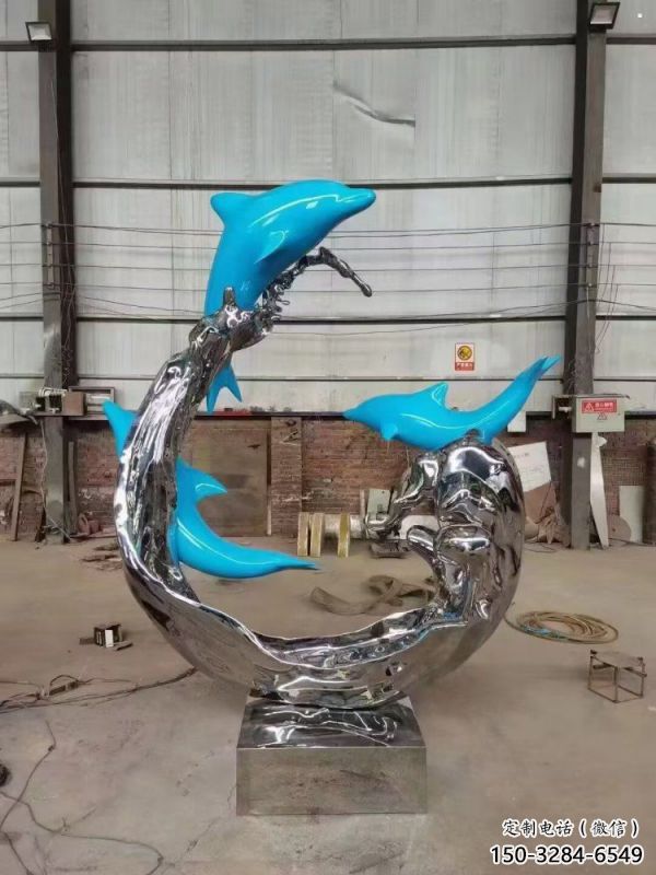 浪花雕塑廠家，抽象藝術(shù)造型，戶外廣場(chǎng)小品