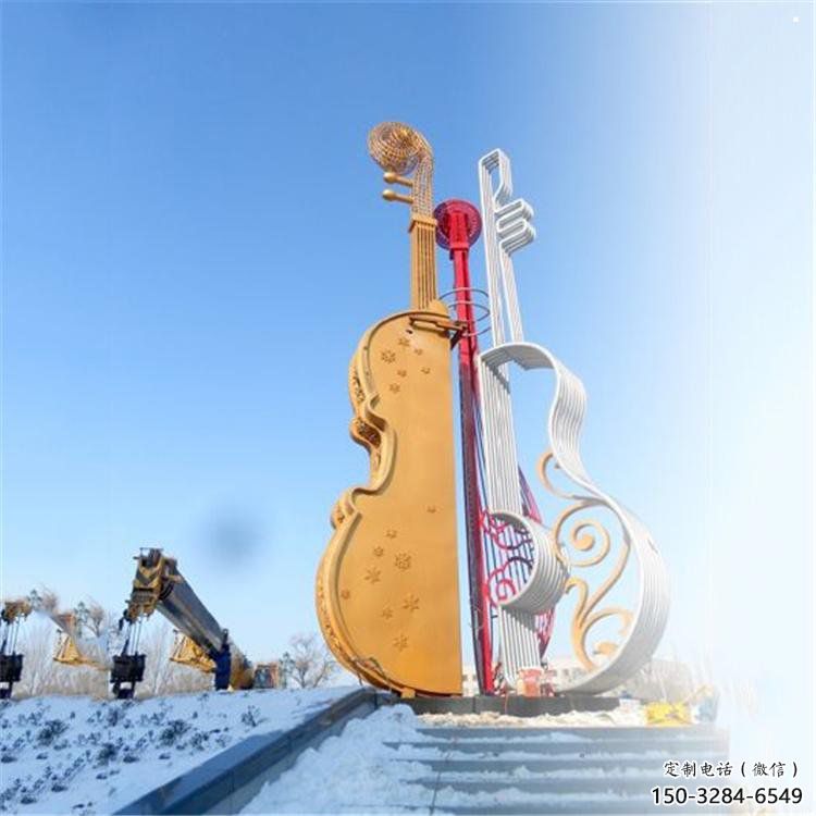 提琴雕塑供應(yīng)，樂器雕塑，烤漆提琴雕塑制造廠家