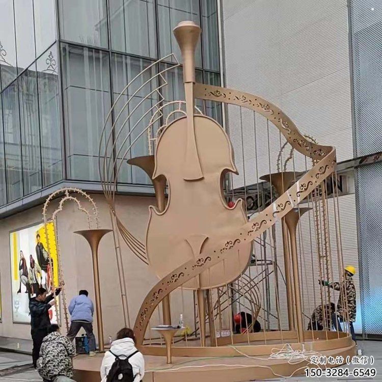提琴雕塑優(yōu)選，陸地擺件，不銹鋼提琴雕塑制作承接