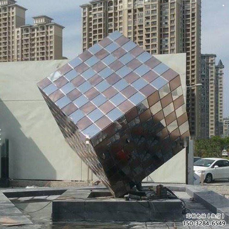 方塊雕塑制造商，美陳雕塑，不銹鋼方塊雕塑精品