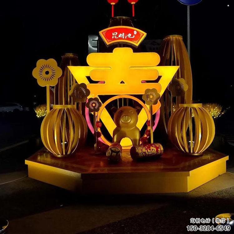春字雕塑承接，城市裝飾，大型不銹鋼春字雕塑生產(chǎn)商
