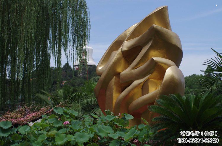 福字雕塑承接，景區(qū)案例，不銹鋼福字雕塑定制廠家