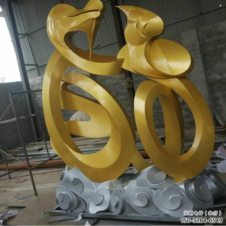 廣場(chǎng)福字雕塑，抽象水景雕塑，抽象效果