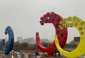 櫻花雕塑制造商，美陳雕塑，不銹鋼櫻花雕塑訂做廠家