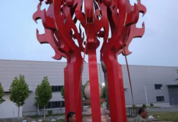 火球雕塑，精神堡壘火球雕塑落地展示