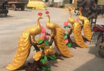 戶外孔雀擺放批發(fā)，景觀雕塑，銅孔雀雕塑生產(chǎn)商