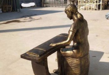 彈古箏雕塑精選，街道標(biāo)識(shí)，民俗人物雕塑工程指用
