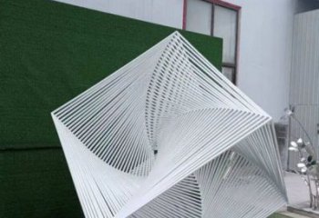 廣場立方體雕塑廠家，市標雕塑，鏤空立方體雕塑定制