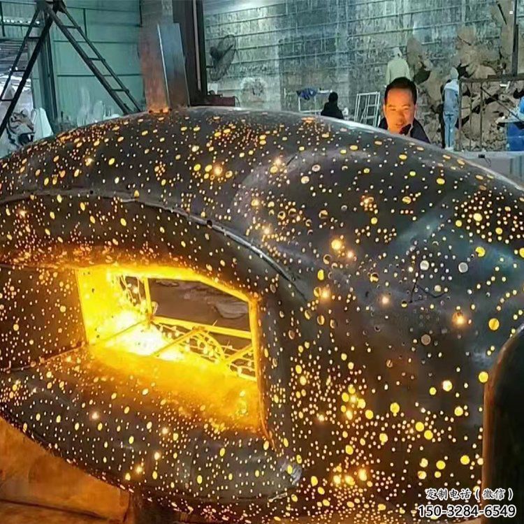 方孔球雕塑承接，街景小品，不銹鋼方孔球雕塑訂做
