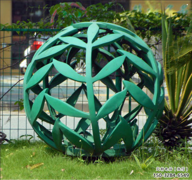 鏤空球雕塑標(biāo)準(zhǔn)，拉絲工藝烤漆鏤空球雕塑精品