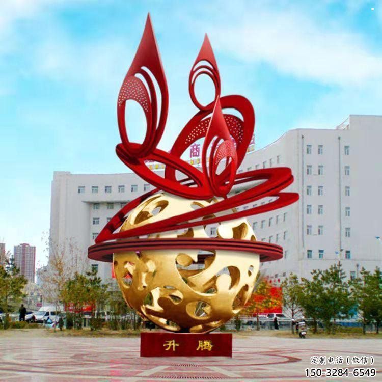 鏤空球雕塑展品，街頭雕塑，烤漆鏤空球雕塑供需