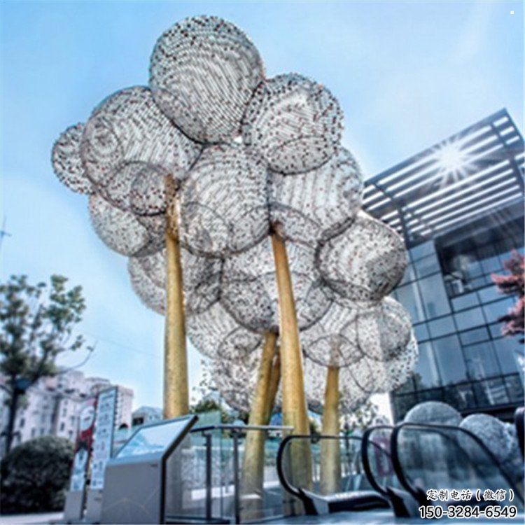 空心球雕塑訂做，多彩藝術(shù)，鏤空空心球雕塑制造